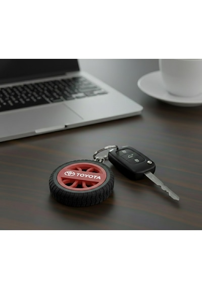 Toyota Uyumlu Özel Tasarım Anahtarlık - Premium Hafif Ve Dayanıklı Kırmızı