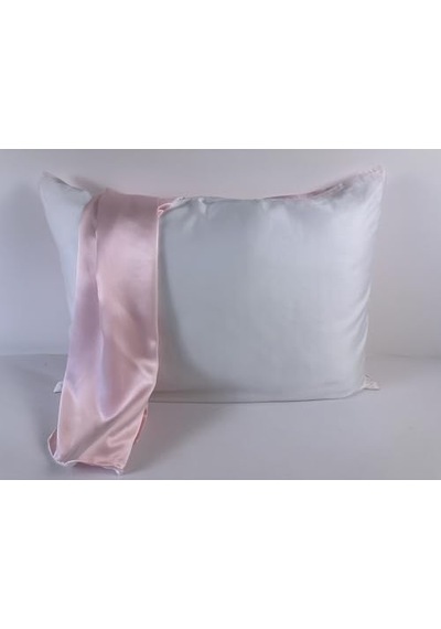 Çift Taraflı 19 Momme İpek/doğal Tencel Yastık Kılıfı Pembe İpek/beyaz Tencel Genel