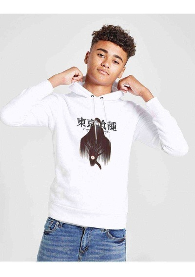Tshirthane Anime Tokyo Ghoul Anteiku Baskılı Unisex Çocuk Kapüşonlu Sweat (534736400) Beyaz