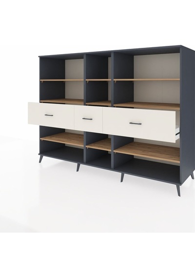 Kronos Dolap 9 Raflı 3 Çekmeceli 220x59x163 Antrasit-çam/aytaşı Antrasit-çam/aytaşı Kronos Dolap 9 Raflı 3 Çekmeceli 220x59x163 Antrasit-çam/aytaşı Antrasit-çam/aytaşı