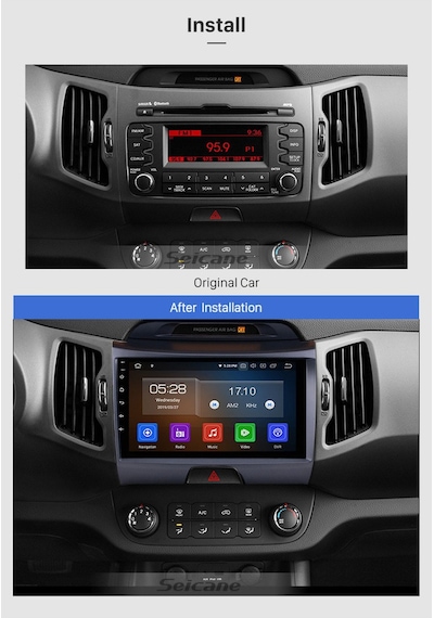 Kia Sportage 2010-2015 Uyumlu Multi Medya Navi Gasyon Usb Kamera Carplayer 4 Ram
