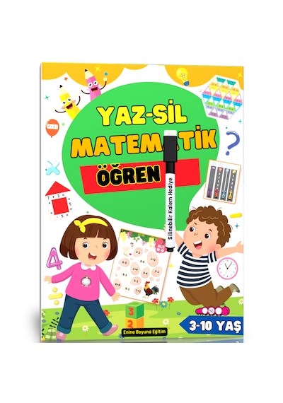 Yaz Sil Matematik Öğren Kitabı 3-10 Yaş