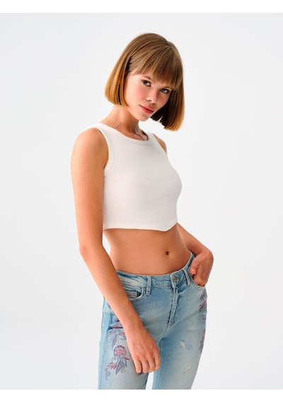 LOFT Crop Kadın Atlet Lf2031991 Q1.v1 Beyaz