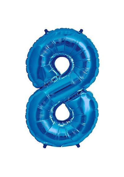 8 Rakam Mavi Folyo Balon 34 İnç 76-82 Cm
