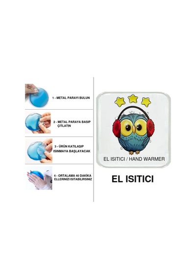 Sıa Baykuş Cep Sobası,el Isıtıcı,sıcak Su Torbası Pvc 10x9,5cm Çok Renkli