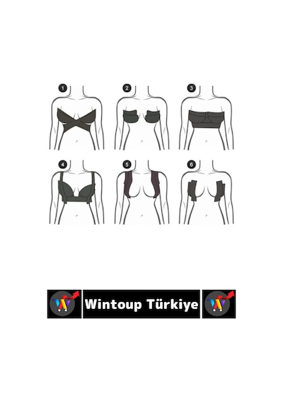 Wintoup Göğüs Toparlayıcı Sabitleyici Dikleştirici Şekillendirici Esnek Yapışkan Bant 5 Cm X 5 Metre 2 Adet Ten