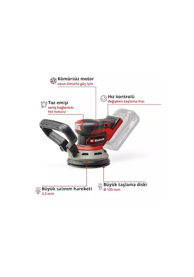 Einhell TP-RS 18/32 Li Bl - Solo Akülü Eksantirik Zımpara - 4462020