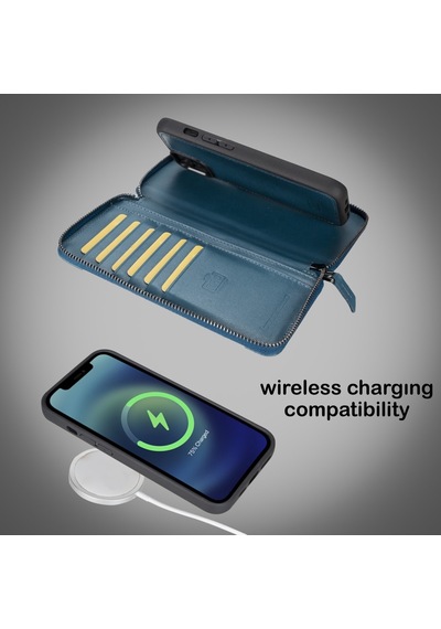 Bouletta Apple Uyumlu iPhone  14 Deri Zip Kılıf BRN4EF