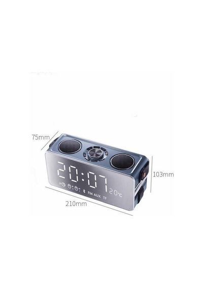Soaiy S18 Taşınabilir Kablosuz Bluetooth Hoparlör - Dijital Saat & FM Radyo & USB & Hafıza Kartı - ZORE-219773