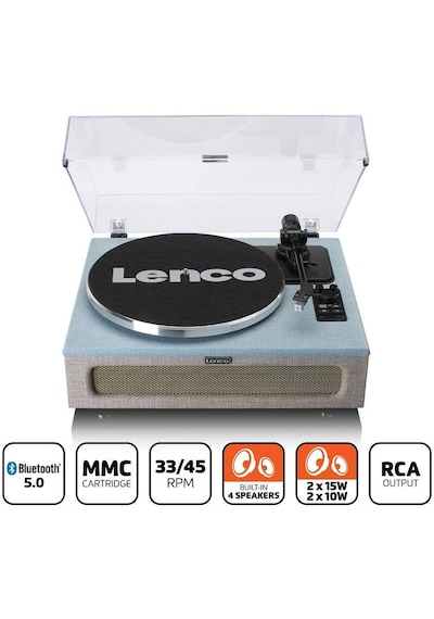 Lenco LS-440BUBG Bluetooth Dahili Hoparlör Pikap Mavi