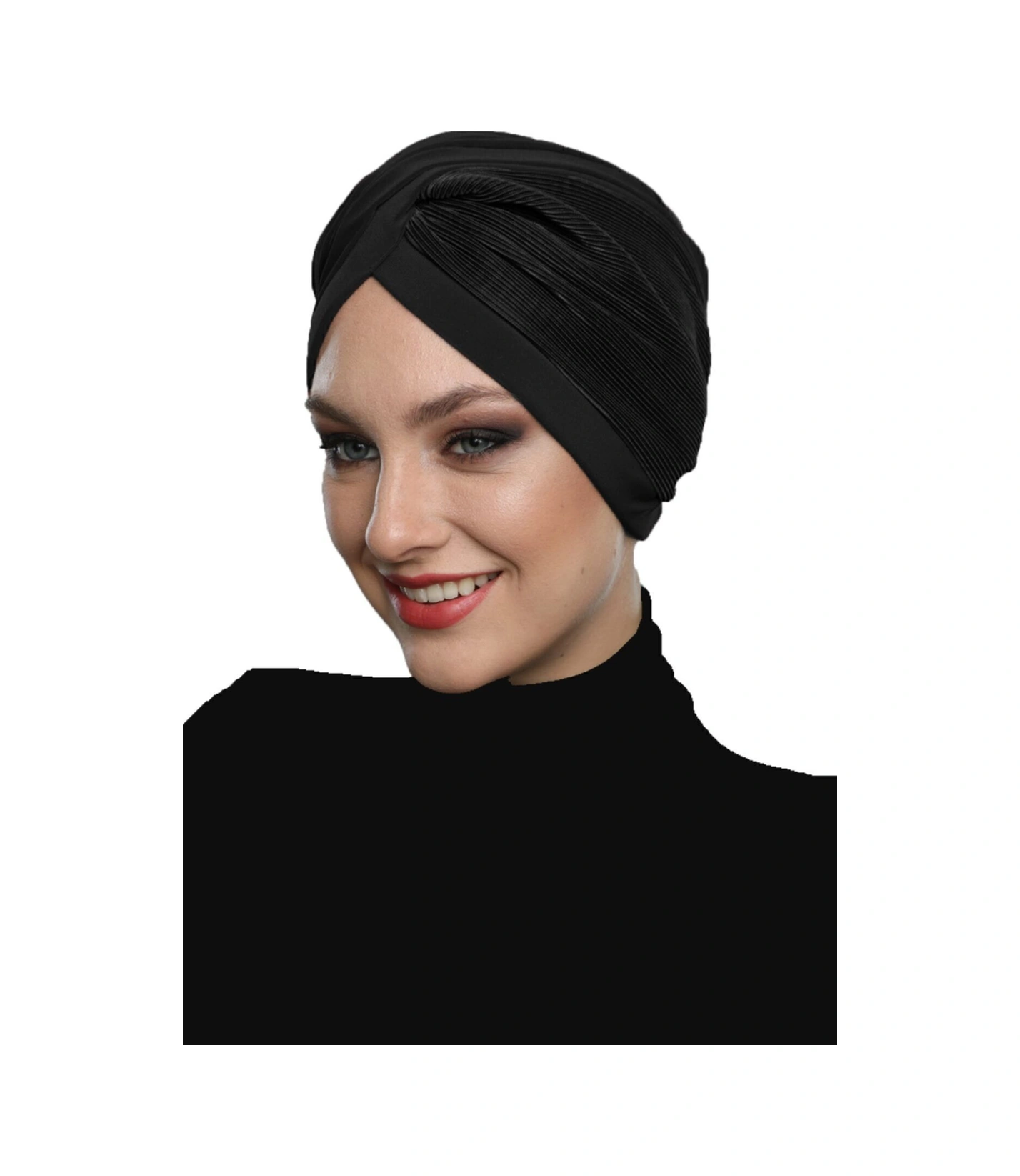 Elysianfidan Çapraz Plise Astarlı Hazır Türban Ve Tesettür Bonesi Siyah