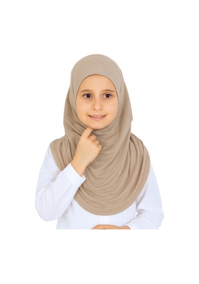 Modish Group Kız Çocuk Hazır Başörtüsü Pratik Penye Şal Tesettür Giyim Açık Vizon