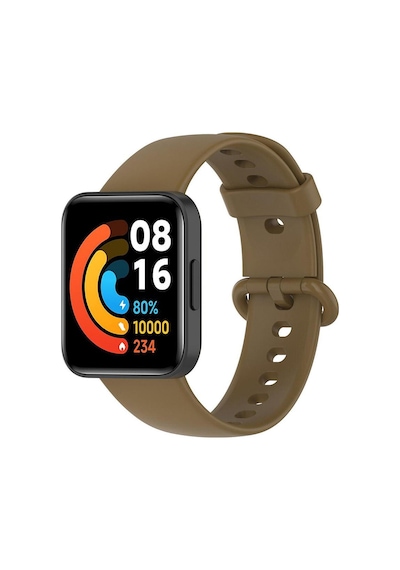 Microsonic Xiaomi Redmi Watch 2 Lite Kordon, Silicone Sport Band Kahverengi