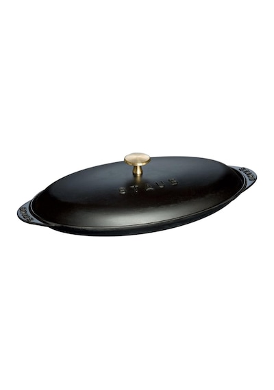 La Table Minis Döküm Balık Servis Tabağı Kapaklı Döküm Demir Siyah 31 Cm Çok Renkli