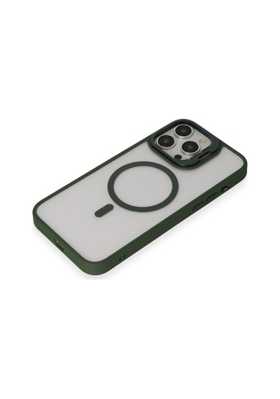 Joko Apple iPhone Uyumlu 15 Pro Kılıf Roblox Lens Magsafe Standlı Kapak - Glblseme - 15 Koyu Yeşil