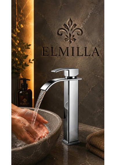 Lüx Premium Krom Çanak Lavabo Bataryası Çift Su Girişli Modern Tasarım Batarya