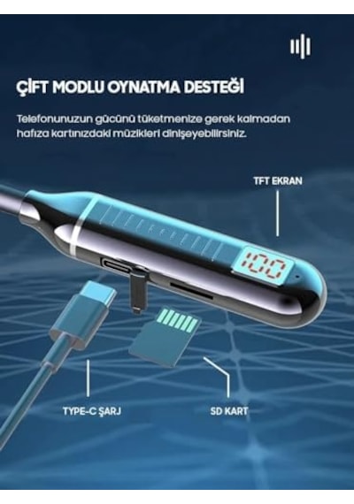 130 Saat Pil Ömrü Boyun Askılı Bluetooth Kulaklık Kesintisiz Müzik Ve Net Görüşme