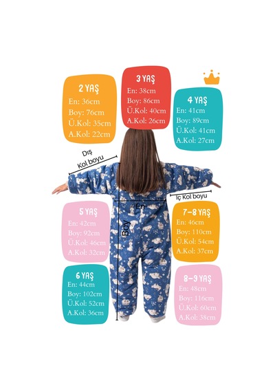 Babyhola 2.5 Tog Yorgan Gerektirmeyen Kalın Elyaf Dolgulu Çocuk Uyku Tulumu Pamuk Astarlı Unisex 6020 Lacivert