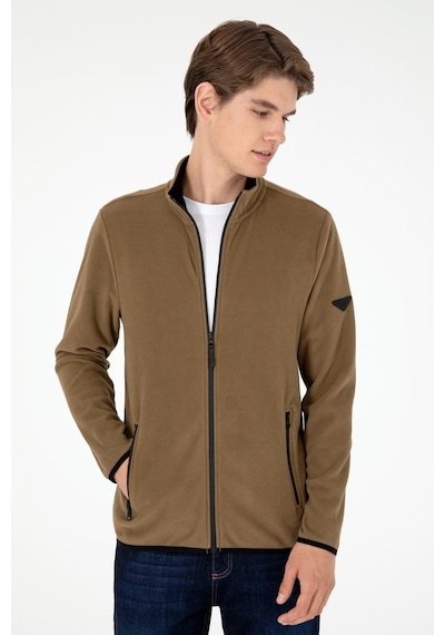 U.S. Polo Assn. Erkek Haki Basic Polar Hırka 50298066-VR027