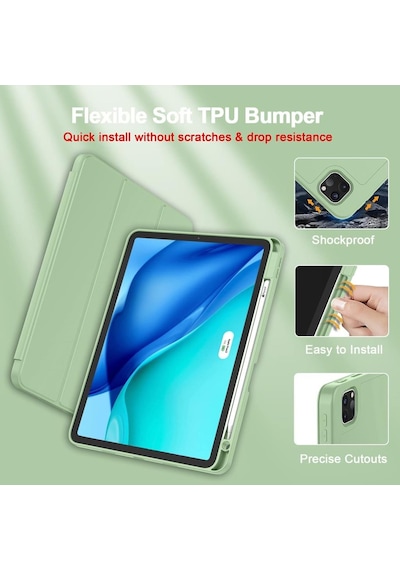 Apple Uyumlu iPad Pro 13inç M4 2024 Kılıf Pen Charge Kalem Bölmeli A2925 A2926 A3007