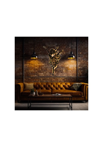 Led Işıklı Kadın Ve Dans Temalı Tablo Alina Balerin Dekoratif Tablo Gece Lambası Sarı - 737257010 Sarı