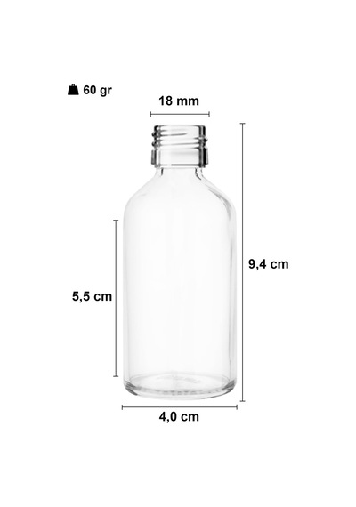 Çelik Roll On Şişesi 50 ML Sızdırmaz Siyah Kapaklı Şeffaf Cam Şişe 2 Adet