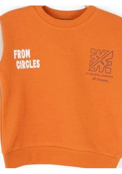 Nk Kids Erkek Bebek Pamuklu Orta Kalınlık Sweatshirt-14724 Turuncu