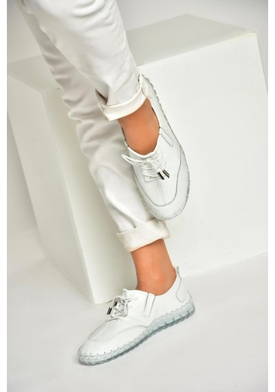 Fox Shoes U555130503 Beyaz Hakiki Deri Spor Ayakkabı Beyaz-hakiki Deri