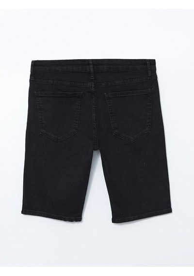 Lcw Jeans Siyah Slim Fit Erkek Jean Şort