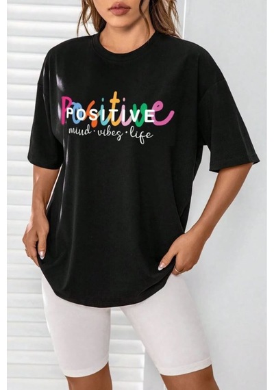Medinenur Positive Baskılı Unisex Tshirt Siyah