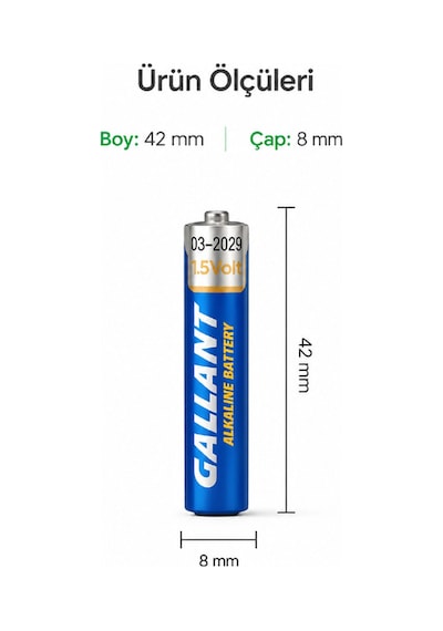 Aaaa Pil 1.5v Alkalin Tablet Kalemi Pili Lenovo Huawei Asus Dell Surface Pro Uyumlu 8'li Ekonomik Paket Yeni Tarih 2029