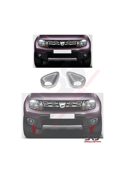 Dacia Duster Uyumlu 2010-2017 Abs Sis Çerçevesi 2 Parça Mat Gri