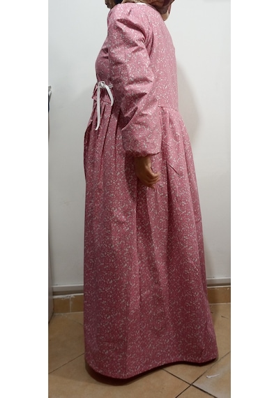 Pembe Ve Gri Çiçekli Namaz Elbisesi Pembe Çiçekli