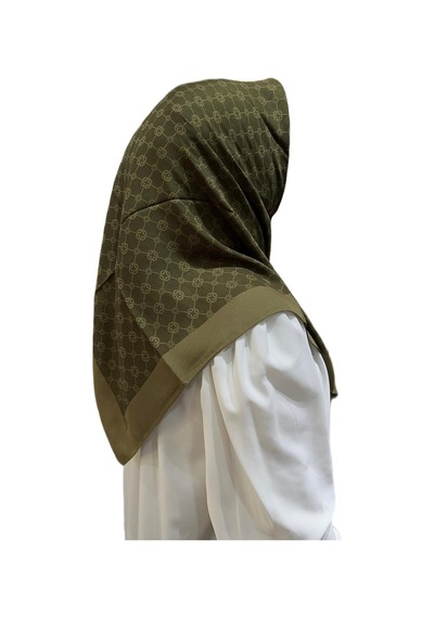 Aker Elegance Monogram Eşarp - 1090500-2 - 100 X 100 / 934 Koyu Yeşil