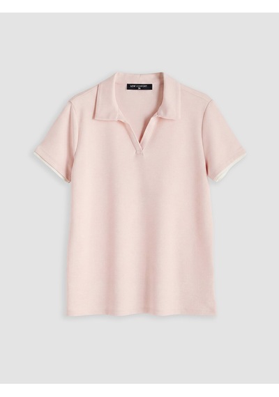 Lcw Comfort Pembe Polo Yaka Kadın Tişört