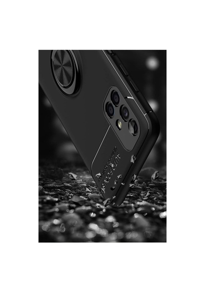 Samsung Galaxy Uyumlu M51 Kılıf Range Yüzüklü Silikon - Siyah-kırmızı Çok Renkli Diğer