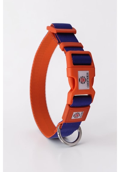 Caramelos Orta Ve Büyük Irk Ayarlanabilir Köpek Boyun Tasması, 2,5 Cm Tl Lacivert - Turuncu