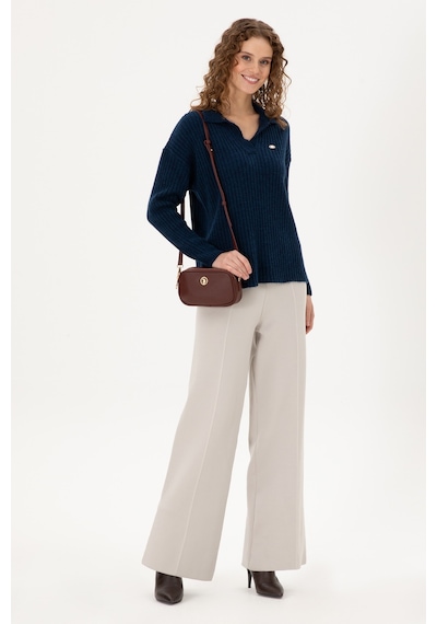 U.S. Polo Assn.  Kadın Taş Loose Fit Triko Pantolon 50293068-VR049