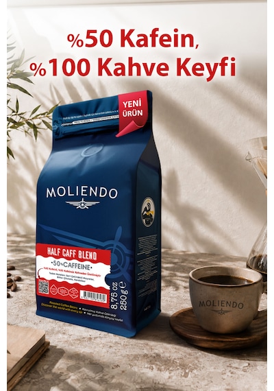 Moliendo Half Caff %50 Kafeinli Blend Kahve Öğütülmüş Filtre Kahve 250 G