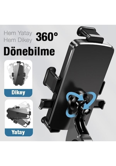 Coofbe 360 Dönen Sarsıntı Önleyici Gidon Motosiklet Tutucu Bisiklet Tutucu Scooter Tutucu Yatay Dikey