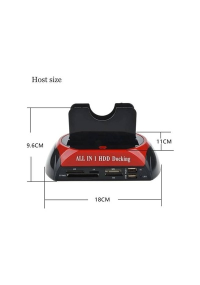 Harici Usb 2.0 2.5- 3.5 Ide+Sata Hdd + Kart Okuyucu Docking Hdd