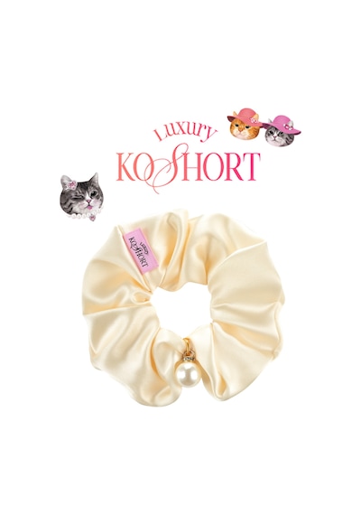 İnci Detaylı Saç Tokası Clıo Pearl Hair Scrunchie Luxury Koshort Krem 89504159