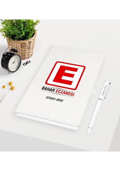 Kişiye Özel Eczane Beyaz Defter Kalem Seti-1