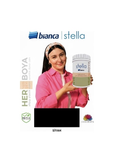 Stella Su Bazlı Saf Akrilik Dönüşüm Boyası 500 Ml - Siyah Diğer