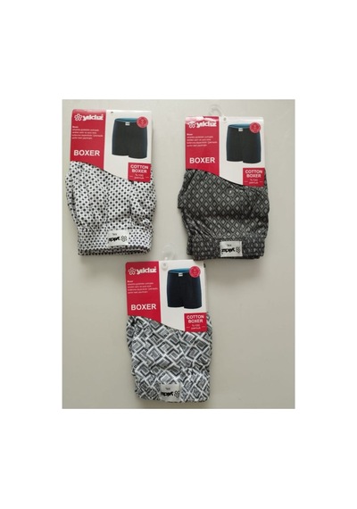 Yıldız Kit İç Giyim 3'lü Pamuk 2xl Beden Erkek Boxer Çok Renkli