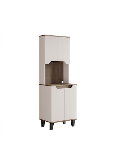Defne Kahve Köşesi, Çok Amaçlı Dolap, 4 Kapaklı Kiler Dolabı, Mutfak Dolabı 60 Cm Mat Beyaz - Atlantik Çam Defne Kahve Köşesi, Çok Amaçlı Dolap, 4 Kapaklı Kiler Dolabı, Mutfak Dolabı 60 Cm Mat Beyaz - Atlantik Çam