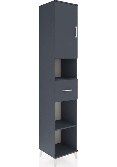Hyperion Dolap 5 Raflı Tek Çekmeceli Tek Kapaklı 44x44x243 Antrasit-antrasit Antrasit