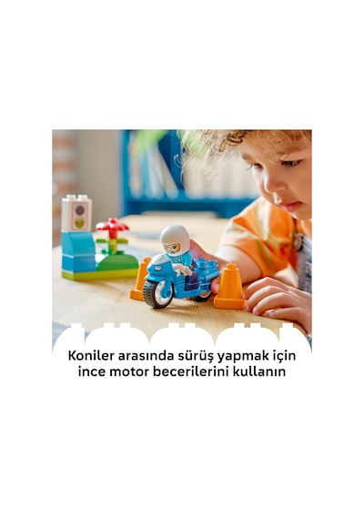 LEGO® DUPLO® Kasabası Mavi Polis Motosikleti 10471 -2 Yaş ve Üzeri Çocuklar için Polis Figürü İçeren Oyuncak Yapım Seti (11 Parça)