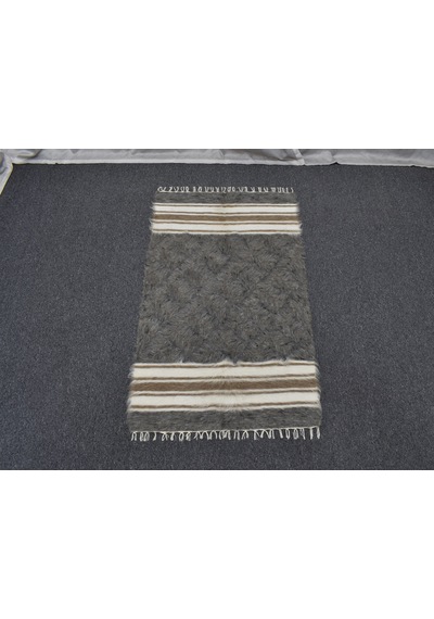 Zehra Abla Halı Yeni El Dokuma Ender Tiftik Yün Siirt Battaniyesi Kilim 7496 Çok Renkli