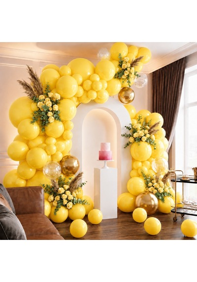 Sarı Renk Lateks Metalik Balon 30 Cm - 100 Adet